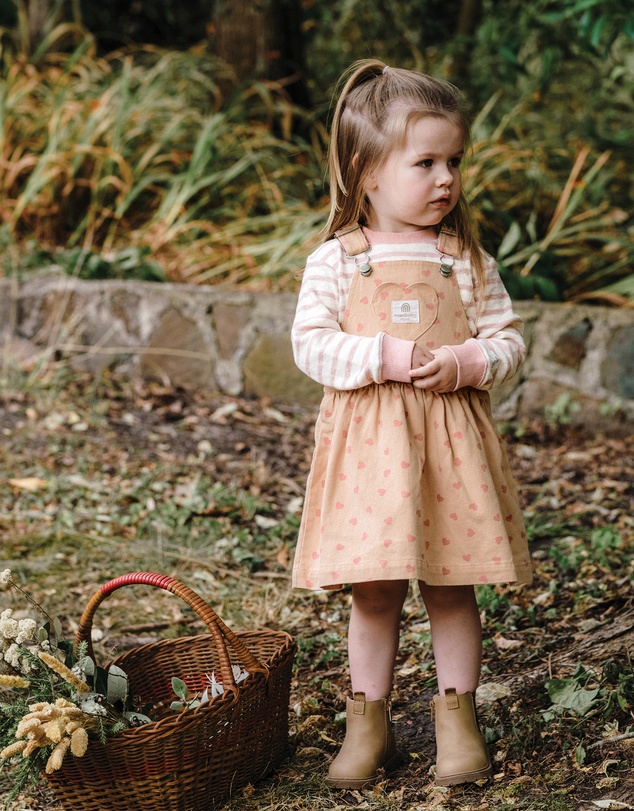 Kynd Baby - Denim Pinafore in Pink Denim