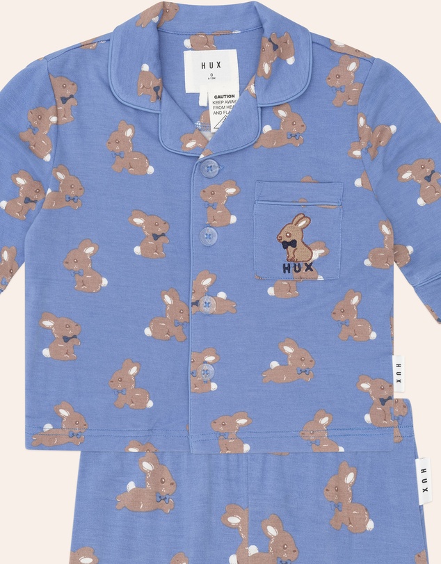 Huxbaby - Vintage Blue Bunny PJ Set - Babies-Kids