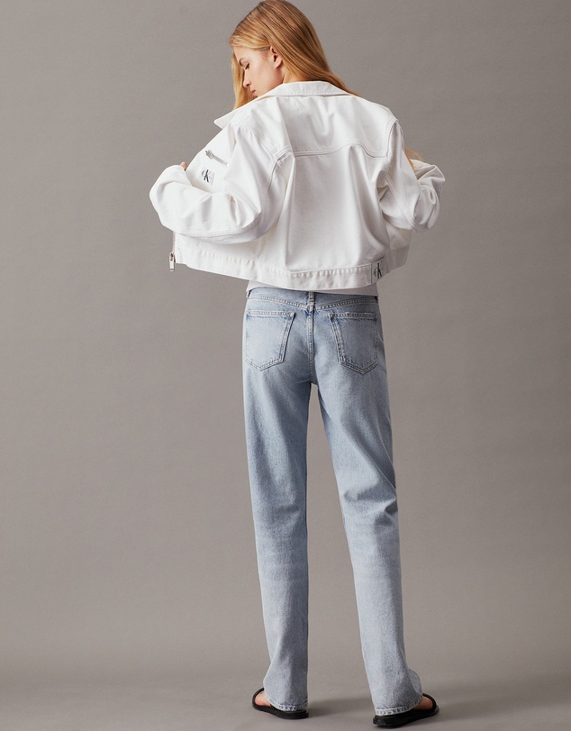 Calvin Klein Jeans - Cropped Zip Up Denim Jacket
