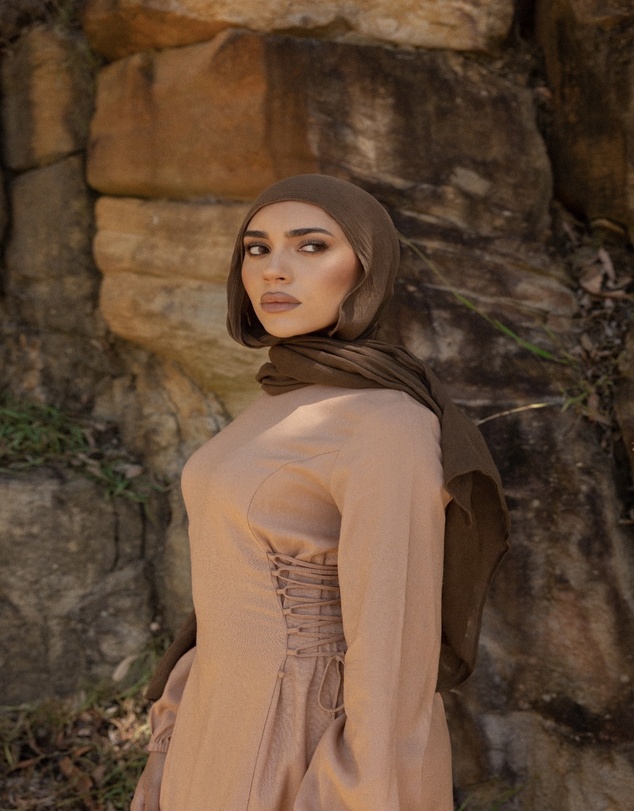 Mod Squad - Luxe Rayon Hijab Frayed Edge - CHOCOLATE 12