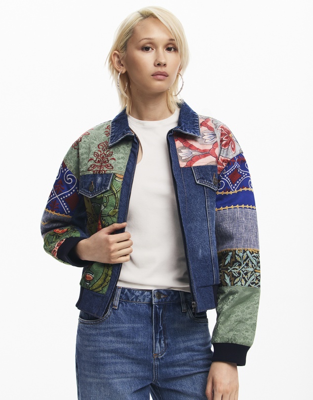 Desigual - Floral trucker denim jacket