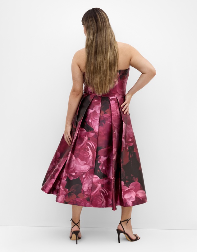 City Chic - Tiffany Bloom Strapless Midi Dress
