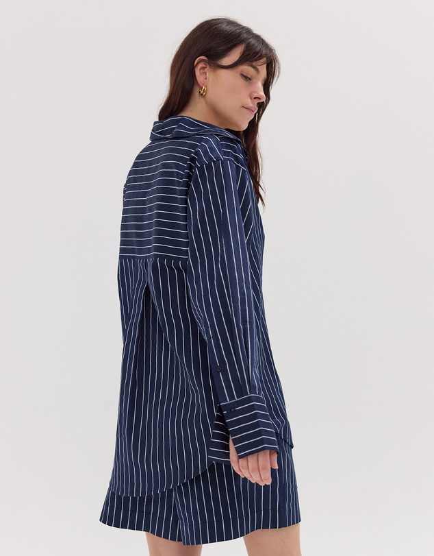 Cloth & Co. - The Dropped Yoke Shirt | Navy & White
