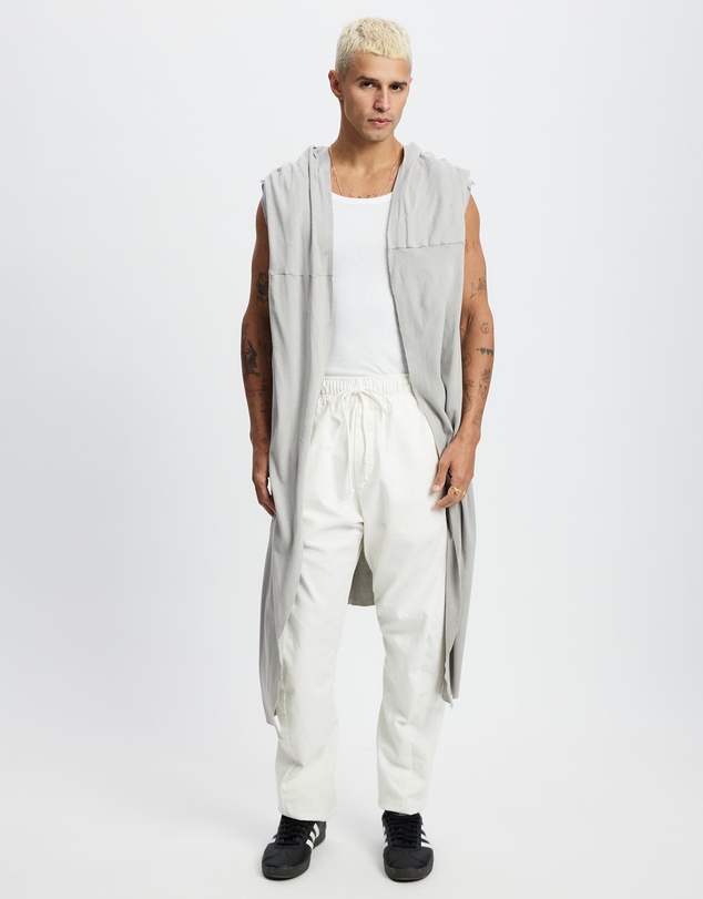 Surrounded By Ghosts - The Natrolite Hooded Rib Knit Sleeveless Cardigan