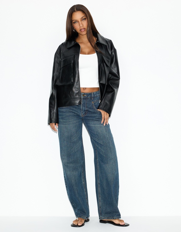 Dazie - Amaya Leather Look Jacket