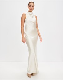 Third Form - Satin Bias Cowl Back Maxi Dress