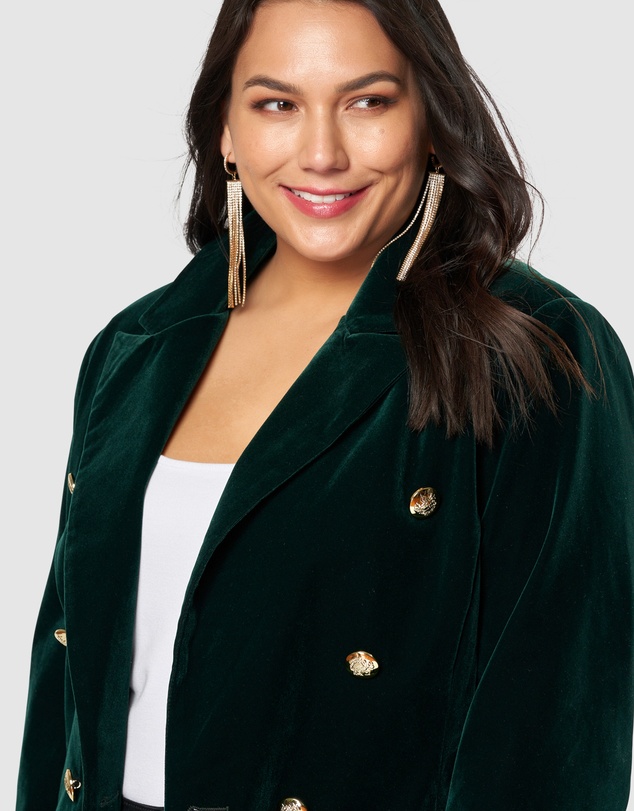 Pink Dusk by Curve Project - Take A Vow Velvet Blazer