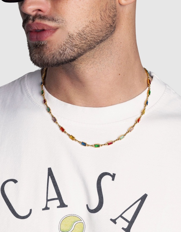Nialaya Jewellery - Men's Rectangle Tennis Necklace