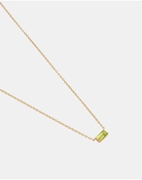 Kirstin Ash - Baguette Birthstone Necklace August Peridot