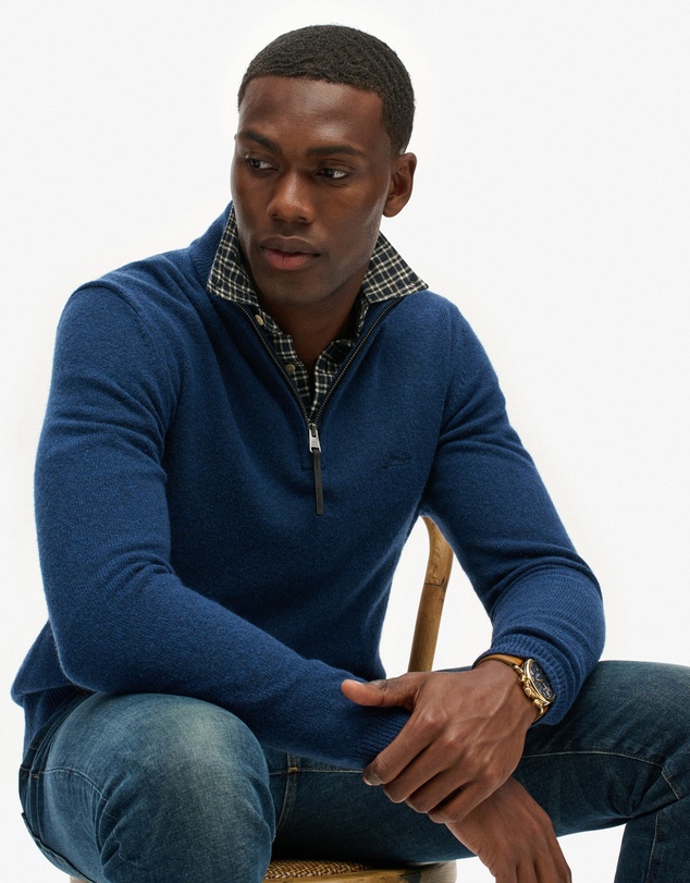 Superdry - Wool Blend Half Zip Slim Fit Jumper