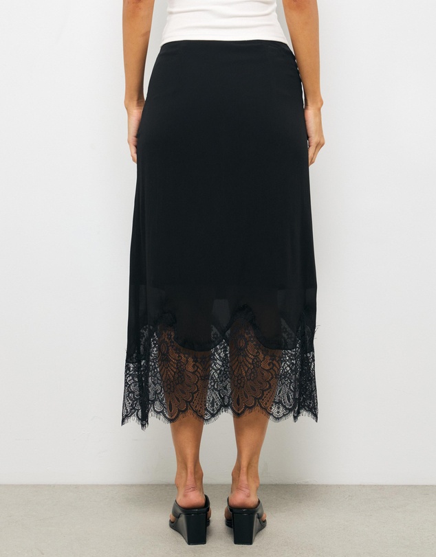 AERE - Alina Lace Trim Slip Skirt