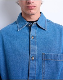 Topman - Regular Fit Denim Overshirt