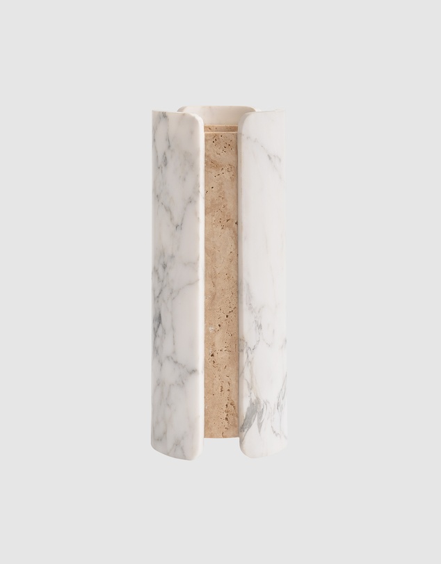Greg Natale - Vent Vase Arabescato & Travertine