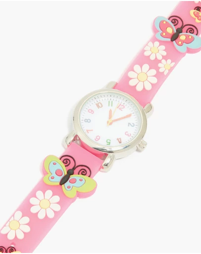 Lovisa - Kids Pink Butterfly & Daisy Watch
