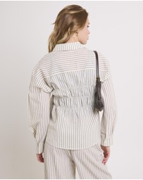 Subtitled - Morgan Stripe Oversized Long Sleeve Shirt