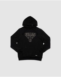 Fallen Footwear - Fallen Footwear Men Insignia Hoodie Jumper Regular Fit Black/White