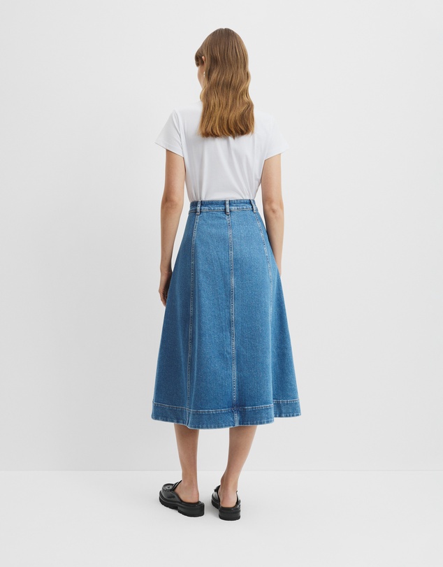 Country Road - A-line Denim Midi Skirt