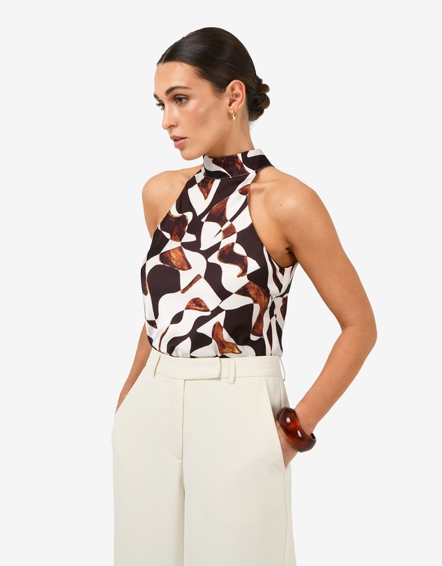 Forcast - Hazel Printed Halter Neck Top