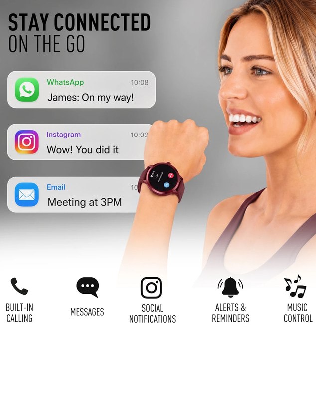 Reflex Active - Spectra 300R Burgundy Smart Watch