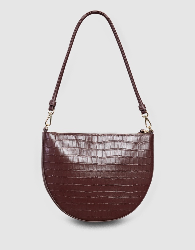 SABEN - Gani Shoulder Bag Espresso Croc