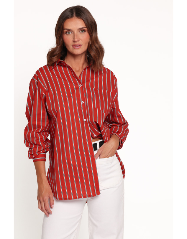 Petal & Pup - Palmer Button Down Shirt - Red Stripe