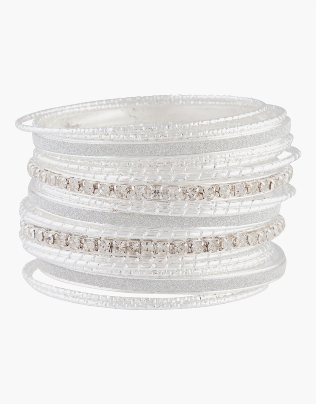 Lovisa - Silver Cup Chain Glitter Multi Bangle