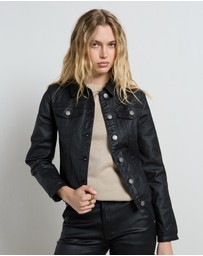 DRICOPER DENIM - Dita Coated Denim Black Jacket