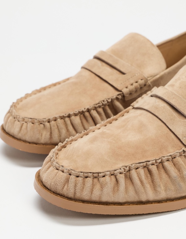AERE - Suede Penny Loafers - Men's