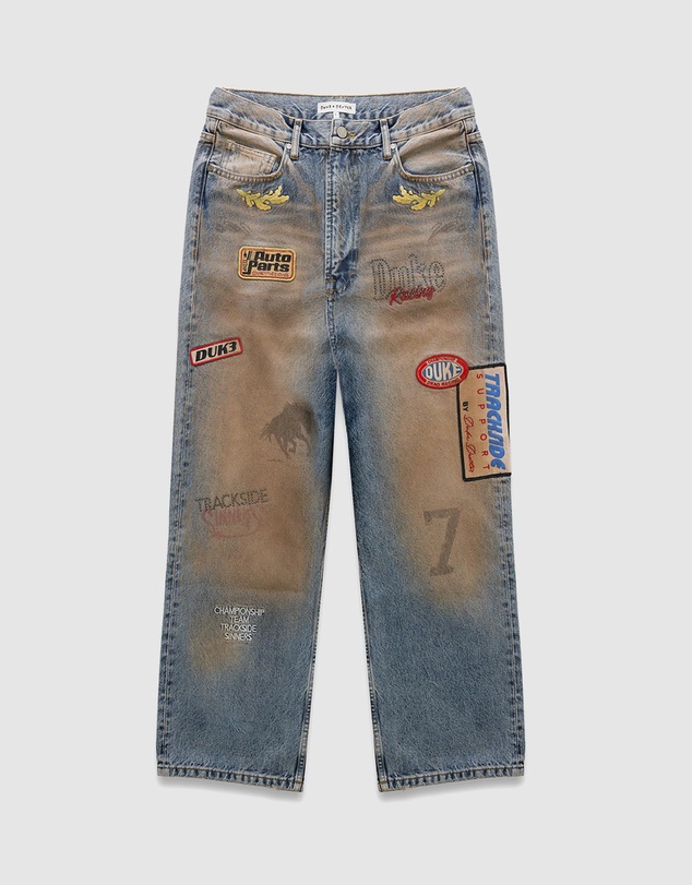 Duke + Dexter - DR4 Trackside Washed Denim Blue Jeans