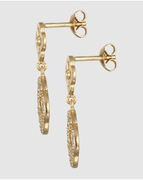 Elli Jewelry - Earrings Stud Cloverleaf with Zirconia 925 Sterling Silver Gold Plated