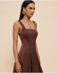 CHANCERY - Serena Drop Waist Square Neck Maxi Dress