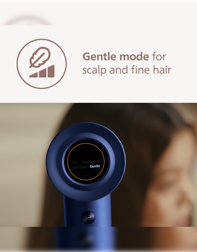 Philips - Philips Hair Dryer 8000, ThermoShield sensor, BLDC motor, Navy Blue