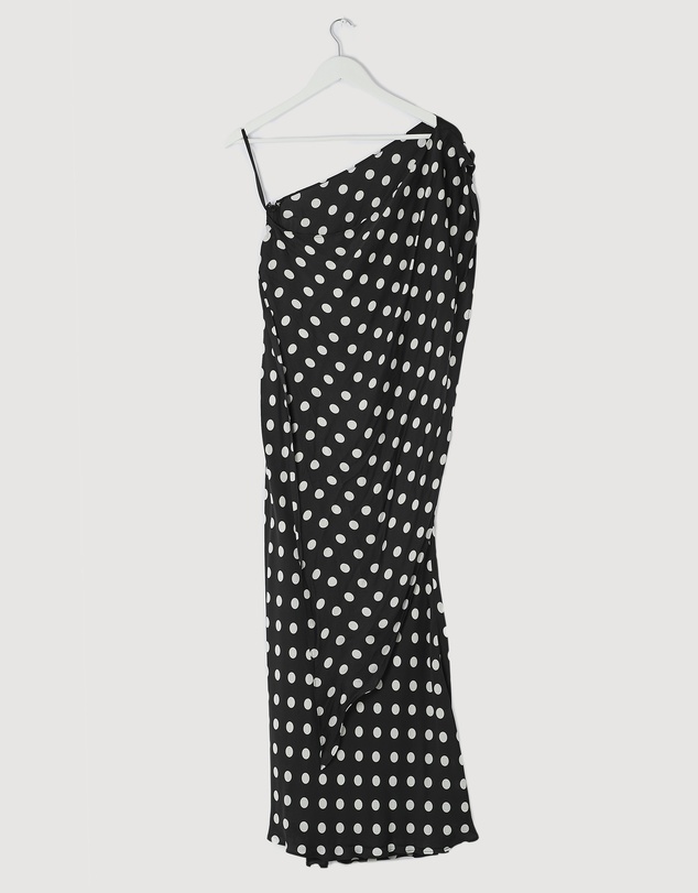 Revibe - Repaired BY JOHNNY. Dove Drape Polka Ankle Dress - AU 8