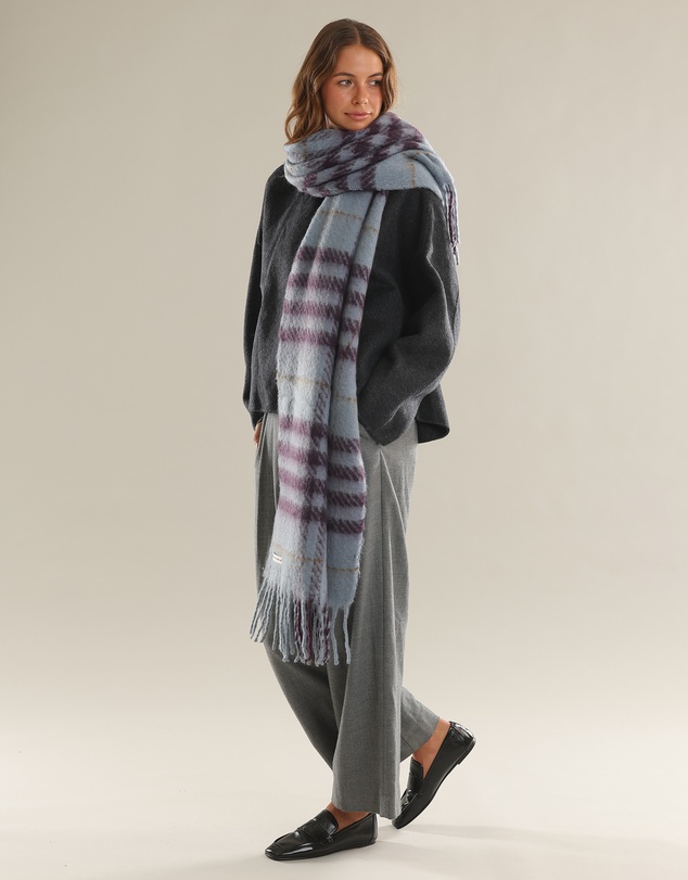 Morgan & Taylor - Hallie Scarf in Blue & Brown Check
