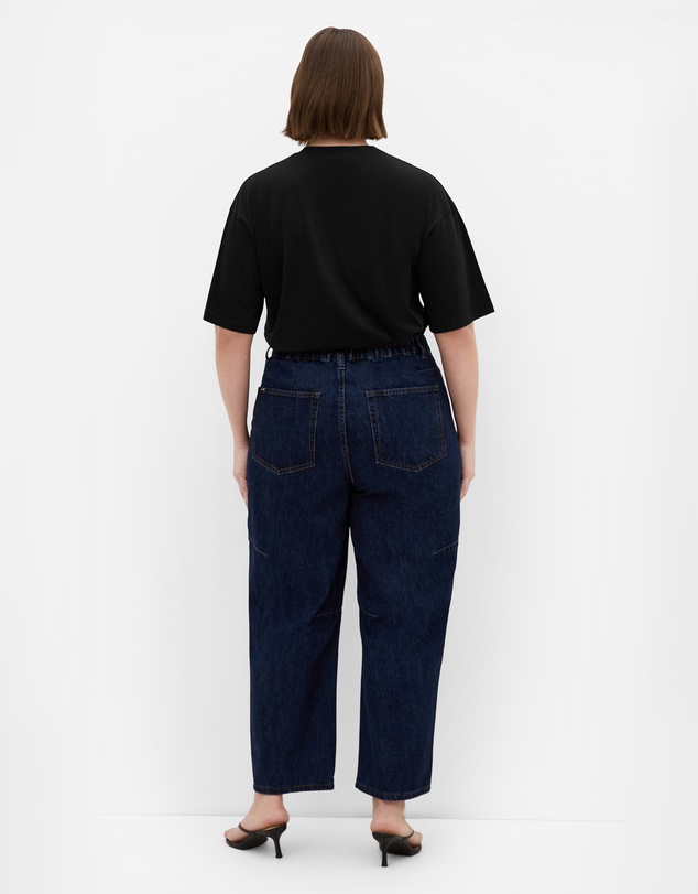 City Chic - Plus size Harley Fit Brooke Barrel Jean - dark wash