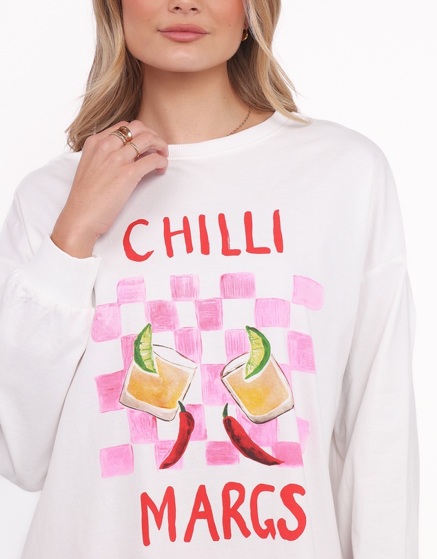 Petal & Pup - Meredith Graphic Tee Pant Set - White Pink