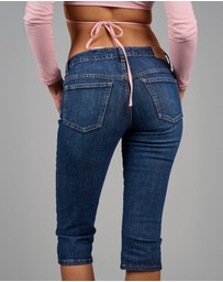Love and Nostalgia - 'Little Gath’ Capri Jean - Dark Vintage Blue