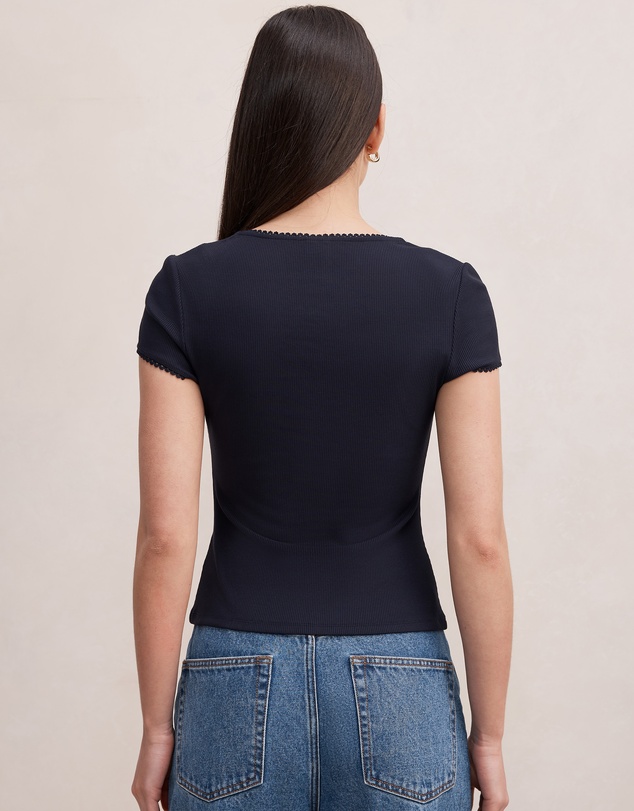 Forever New - Esther Scoop Neck Trim T-shirt