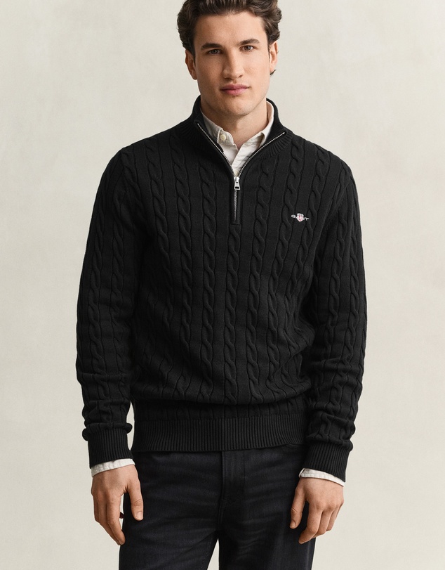 Gant - Cotton Cable Half-Zip Knit