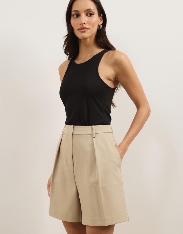 Atmos&Here - Clara Pleated Tailored Long-Line Shorts