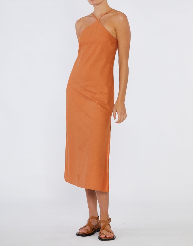 Amelius - Krisha Linen Halter Midi Dress