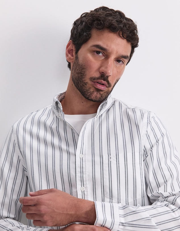 Sportscraft - Oxford Long Sleeve Stripe Shirt