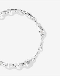 Michael Hill - Heart Disc Oval Belcher Bracelet in Sterling Silver