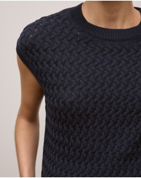 Trenery - Cotton Knit Sleeveless Tunic in Night Sky