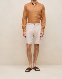 Trenery - Linen Tailored Relaxed Short in Flax
