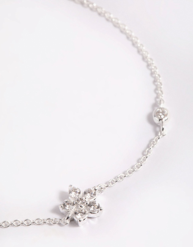 Lovisa - Sterling Silver Cubic Zirconia Flower Bracelet