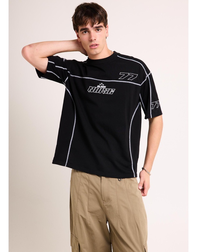 Black Noise White Rain - Noise Contrast Jersey T-Shirt