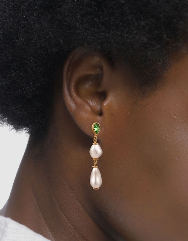 Elli Jewelry - Pearl Teardrop Stud Earrings in Gold-Plated 925 Silver
