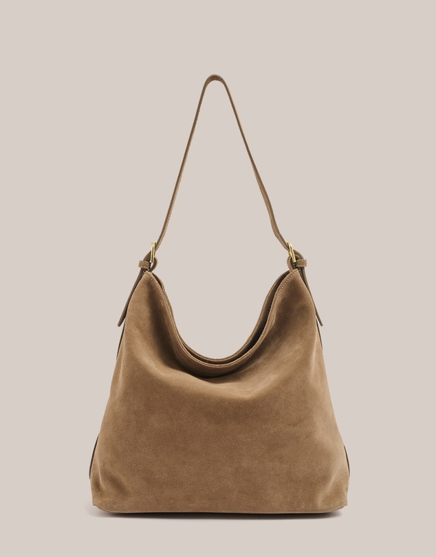 VESTIRSI - Savannah Brown Suede Hobo Bag