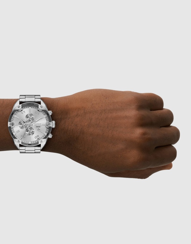 Diesel - Spiked Silver Tone Chronograph Watch